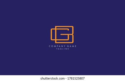 Unique, modern and geometric style Minimal Letter BG GB Logo Design in Vector Format