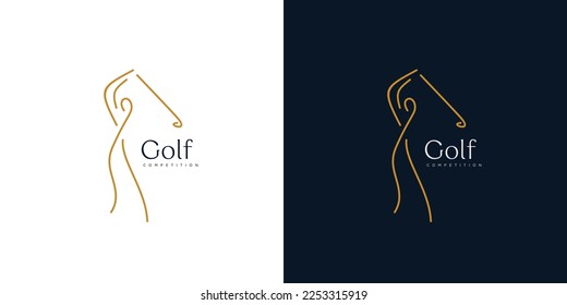Diseño de un logotipo de ilustración de golf único y moderno
