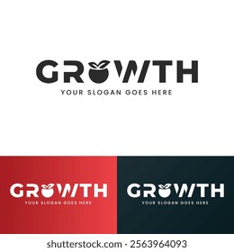 Unique modern growth creative logo design