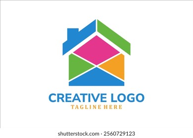 Unique and modern house logos for real estate, construction, and home improvement businesses.