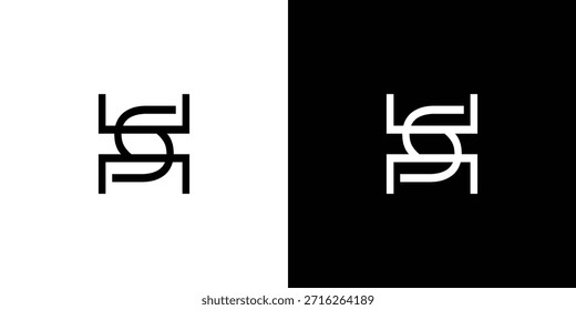 Diseño único y moderno del logotipo de la letra del HS