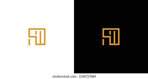 diseño único y moderno del logotipo de las iniciales de HW