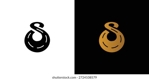  Diseño único y moderno del logotipo de la calle infinity con la letra inicial S