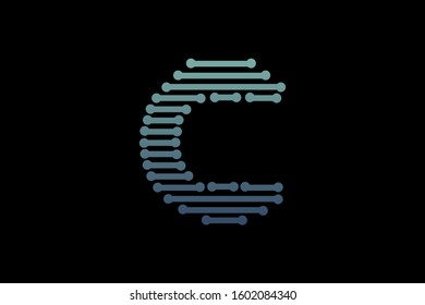 Unique Modern Initial letter C logo ,Connect initial Letter C logo Icon, Initial Logo Template