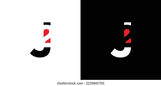 diseño único y moderno del logotipo de la letra J2 3
