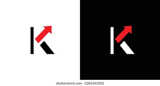 Unique and modern K arrow logo design 