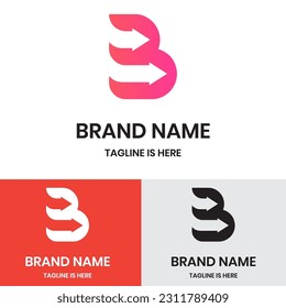 Logotipo de letra b flecha para su negocio, marca, empresa	
