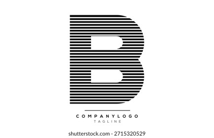 Letra única e moderna B iniciais logotipo design
