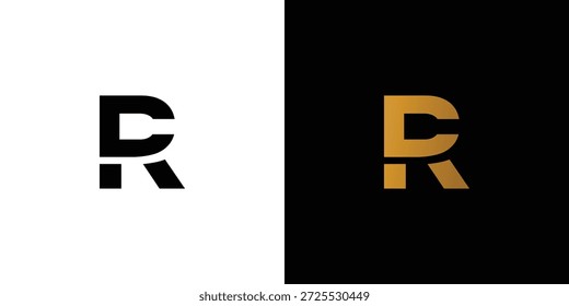 Einzigartiger und moderner Buchstabe CR Initialen Logo Design