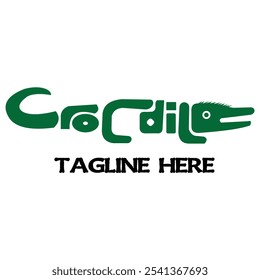 Unique Modern Letter Crocodile Animal Logo.