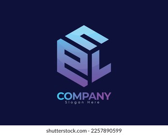Unique Modern Letter E, L, N Logo Design. Gradient Color With Unique Design, Premium Vector. Creative Digital Company Business Letter E, L And N Minimal Logo.
