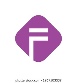 Unique modern letter F logo design template, vector illustration, purple color on white background