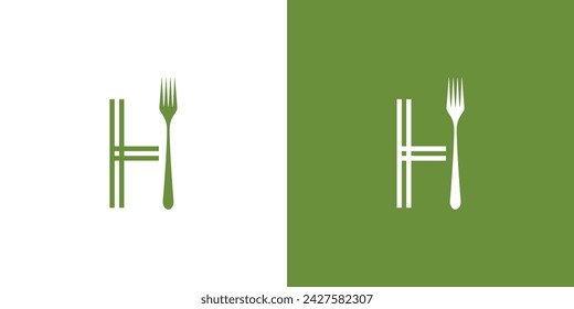 Einzigartiges und modernes H-Food-Logo-Design 