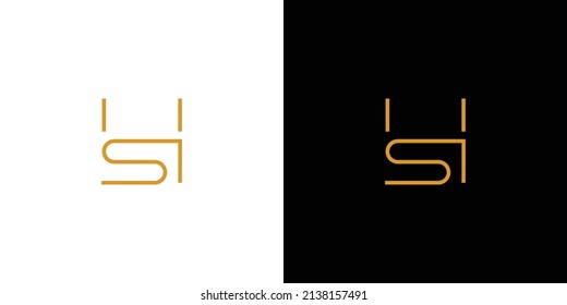 einzigartiges und modernes Logo-Design für Buchstaben des HS