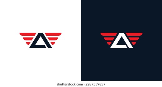 El diseño del logotipo del ala inicial de una letra única y moderna 2