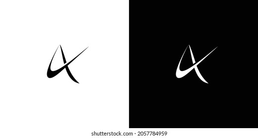letra única y moderna Diseño del logotipo de las iniciales A 