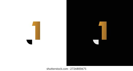 einzigartiger und moderner Buchstabe J1 Initialen Logo Design
