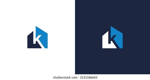 Unique and modern letter K real estate logo design