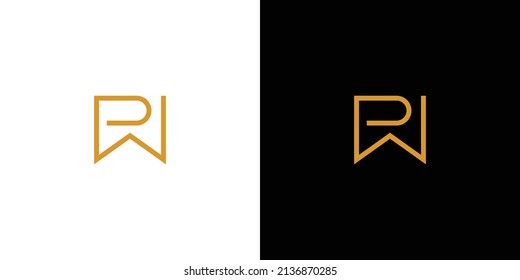 Unique and Modern letter PW initials logo design