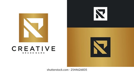 Unique modern letter R logo design. Premium Vector