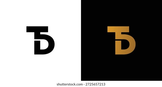 Einzigartiges und modernes TD Initialen Logo Design