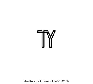 Unique Modern Letter TY Linked Monogram Logotype Vector