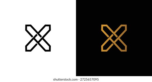 Diseño único y moderno del logotipo de las iniciales de la letra X