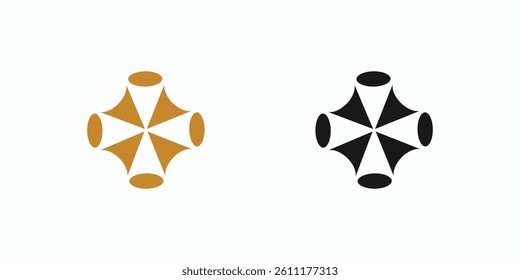 Unique and modern light logo design with black accents