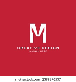 Diseño exclusivo de logotipo de línea M moderna