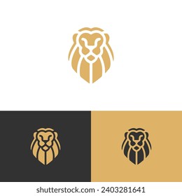 Unique and Modern Lion Head Icon Vector Illustration Logo Template