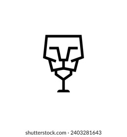 Unique and Modern Lion Head Icon Vector Illustration Logo Template