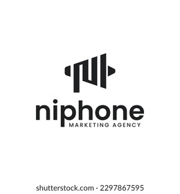 Unique and modern logo combination of loudspeaker and letter N. Very suitable for marketing companies or the like.