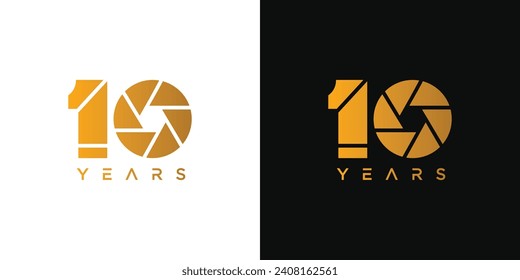 Unique and modern logo design for celebrating 10 years of photography