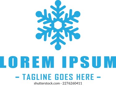 A unique and modern logo design featuring a snowflake in a light blue color. The logo is perfect for businesses in the winter sports or tourism industry, representing the beauty and magic