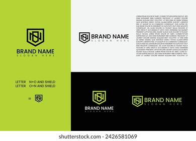 Unique and modern logo monogram with shield shape design template. Initial Letter logo business template vector icon.