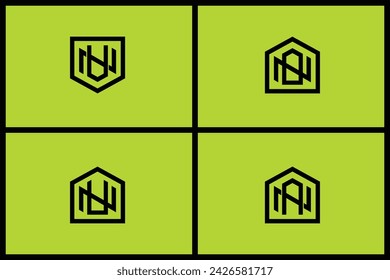 Unique and modern logo monogram with shield shape design template. Initial Letter logo business template vector icon.