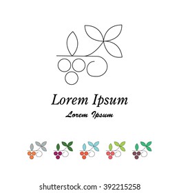 Unique modern logotype with winery symbol grape made in modern line style vector. Easy to use business template. Wines series.