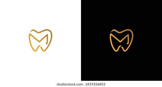 Unique and modern M Dental  logo design 2