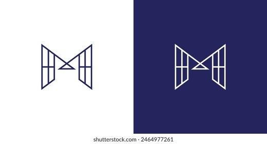 Unique and modern M window logo design	
