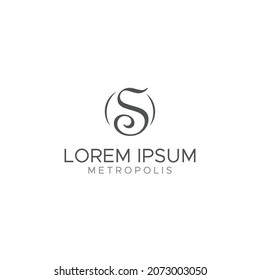 Unique modern minimal elegant business brands black and white color S initial based letter icon logo.