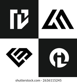 Unique modern minimal letter Lm and Ml initial monogram logo perfect for corporate branding and business identity. Vector format ensures clean, professional, and versatile design for digital use.