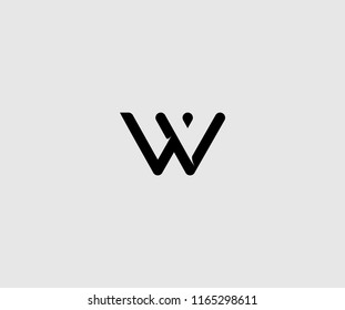 Unique Modern Minimalism Monogram Letter W Logo