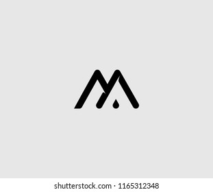 Unique Modern Minimalism Monogram Letter M Logo
