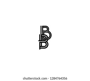 Unique Modern Minimalism Monogram Letter BB Linked Logo
