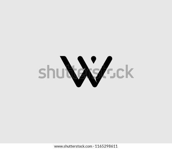 Unique Modern Minimalism Monogram Letter W Stock Vector (Royalty Free ...