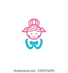 Unique, Modern, Minimalist, and, Elegant Children Brand Logo Design.