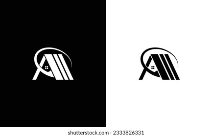 Unique modern minimalist creative letter A home logo design. Vector icon template.