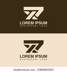 Diseño único, moderno, minimalista y creativo del logotipo de marca de restaurante.