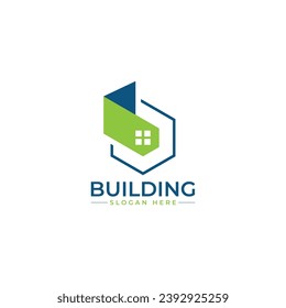 Plantilla de diseño de logotipo inmobiliario único, moderno, minimalista y elegante