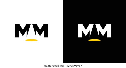 Unique and modern MM light logo design